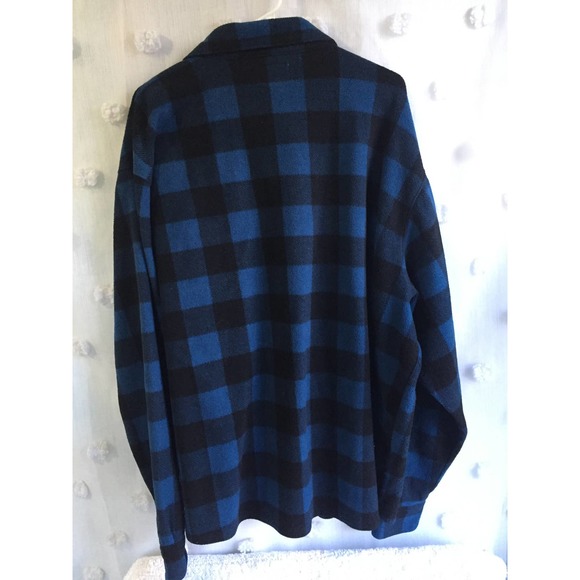Wrangler Buffalo Plaid Shirt Men's 3XL Blue & Black Long Sleeve Premium Quality - Picture 2 of 3
